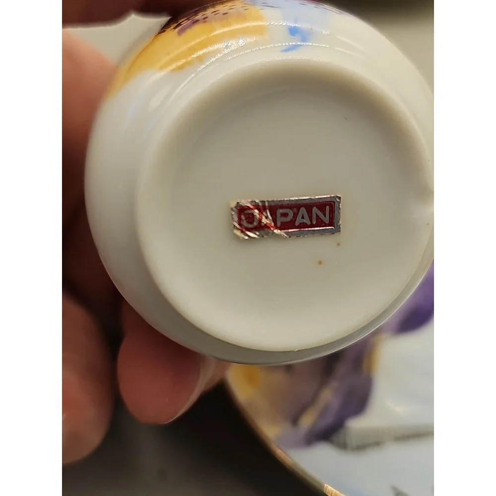 Miniature Mini Tea Cup Saucer Lot Of 3 Souvenir Oklahoma Colorado Smoky Mountain